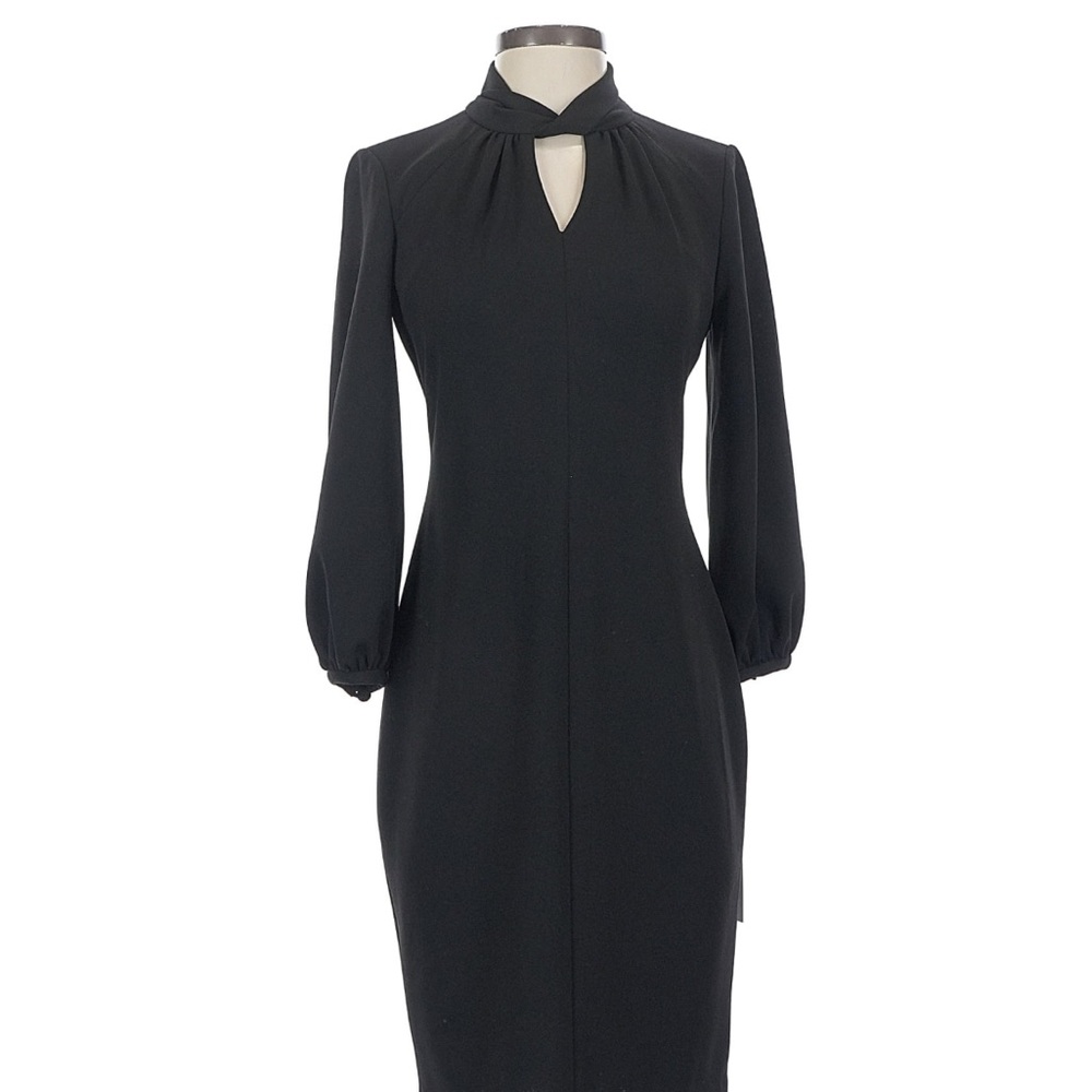 Calvin Klein Black Long Sleeve Sheath Dress